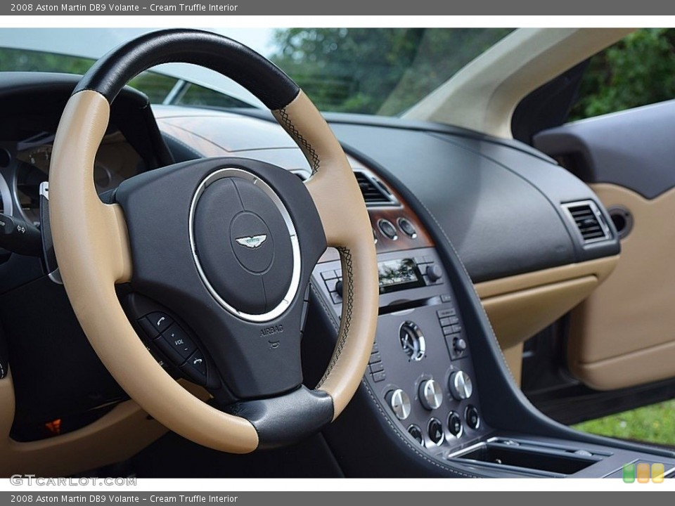 Cream Truffle Interior Steering Wheel for the 2008 Aston Martin DB9 Volante #136443375