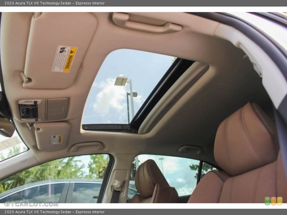 Espresso Interior Sunroof for the 2020 Acura TLX V6 Technology Sedan #136443768