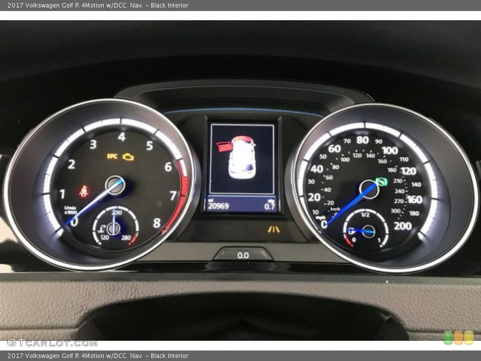 Black Interior Gauges for the 2017 Volkswagen Golf R 4Motion w/DCC. Nav. #136446282