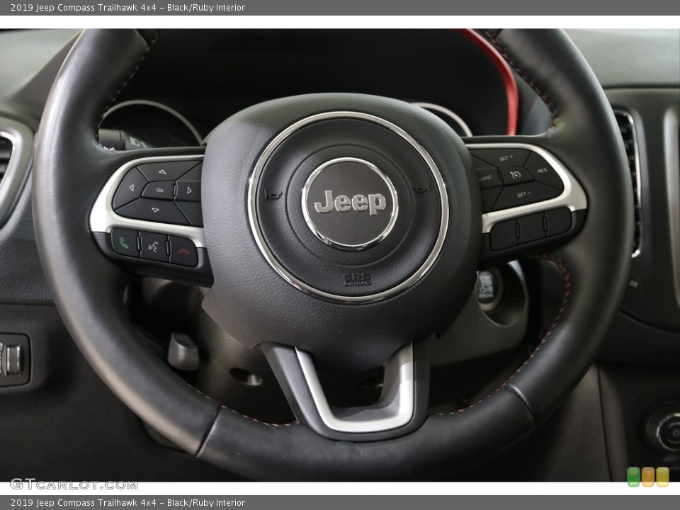 Black/Ruby Interior Steering Wheel for the 2019 Jeep Compass Trailhawk 4x4 #136446741