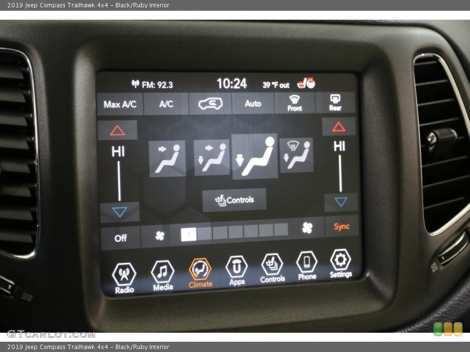 Black/Ruby Interior Controls for the 2019 Jeep Compass Trailhawk 4x4 #136446858