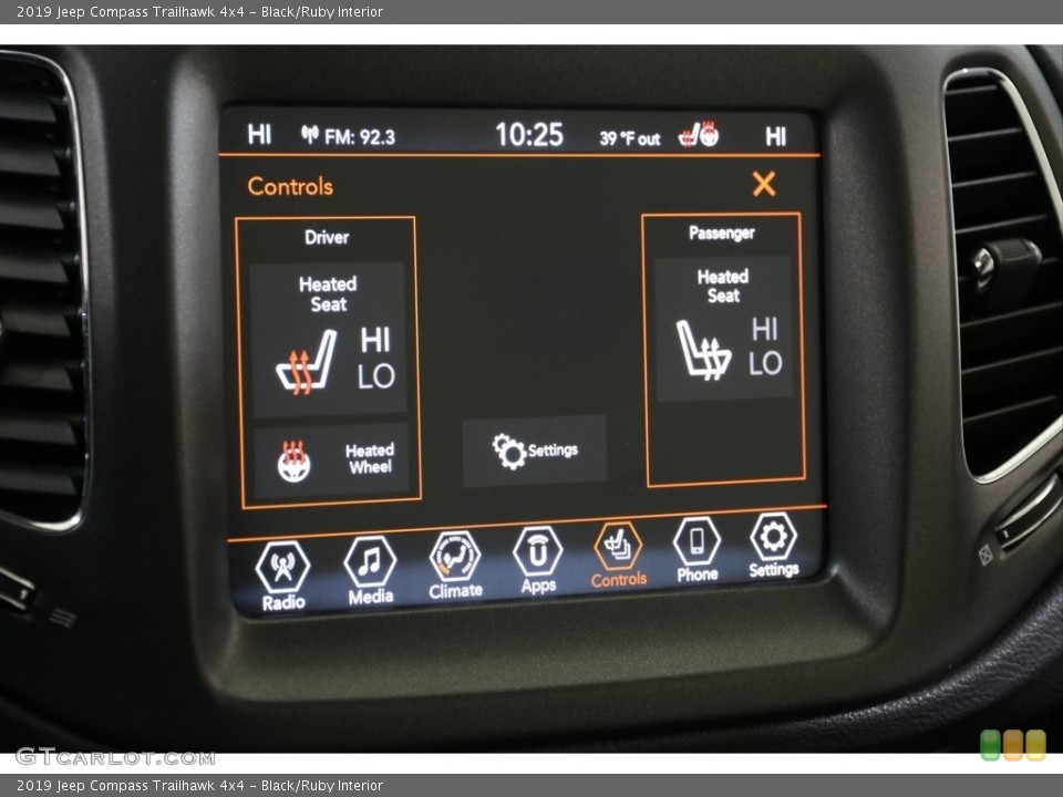 Black/Ruby Interior Controls for the 2019 Jeep Compass Trailhawk 4x4 #136446898