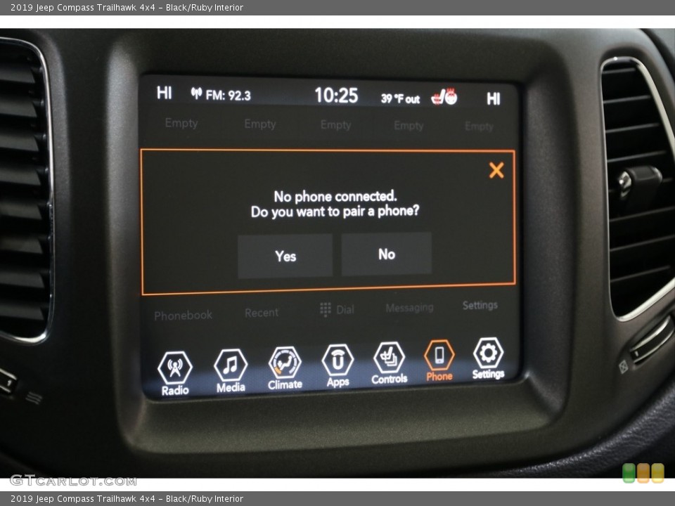 Black/Ruby Interior Controls for the 2019 Jeep Compass Trailhawk 4x4 #136446924