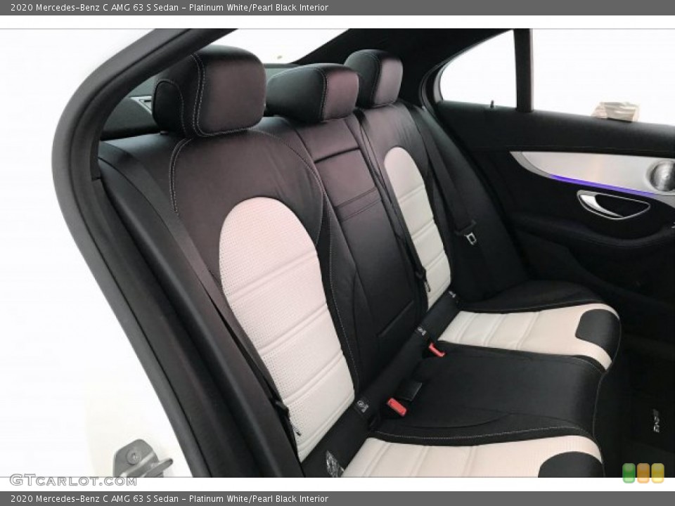 Platinum White/Pearl Black Interior Rear Seat for the 2020 Mercedes-Benz C AMG 63 S Sedan #136448628