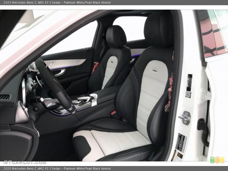 Platinum White/Pearl Black Interior Front Seat for the 2020 Mercedes-Benz C AMG 63 S Sedan #136448643