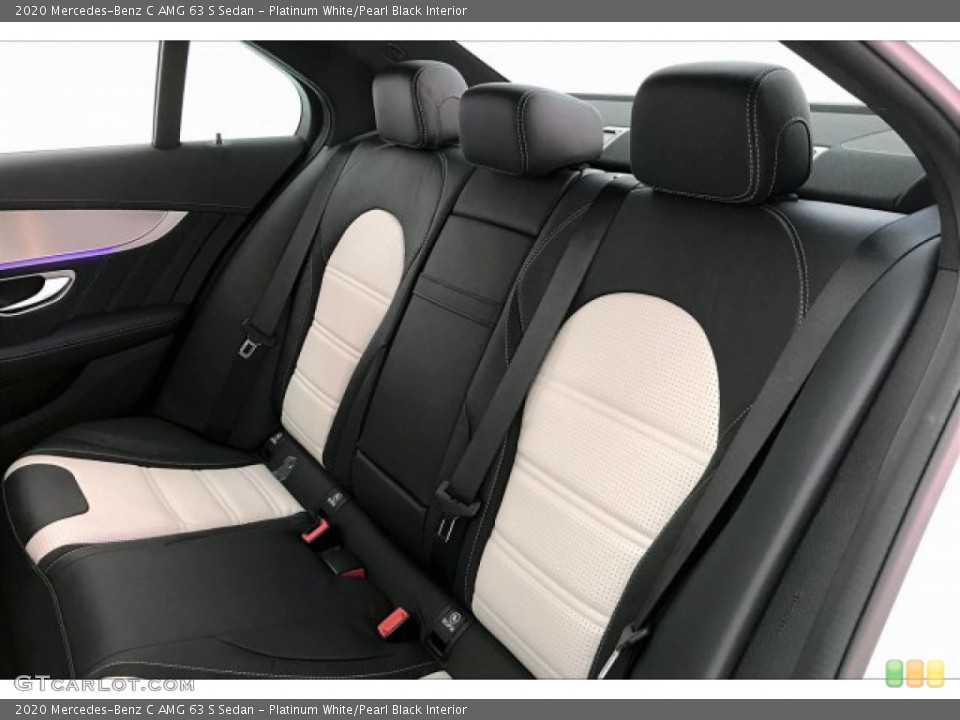 Platinum White/Pearl Black Interior Rear Seat for the 2020 Mercedes-Benz C AMG 63 S Sedan #136448664