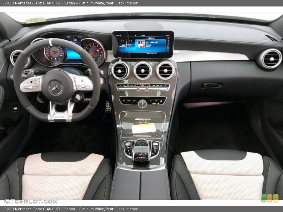 Platinum White/Pearl Black Interior Dashboard for the 2020 Mercedes-Benz C AMG 63 S Sedan #136448700