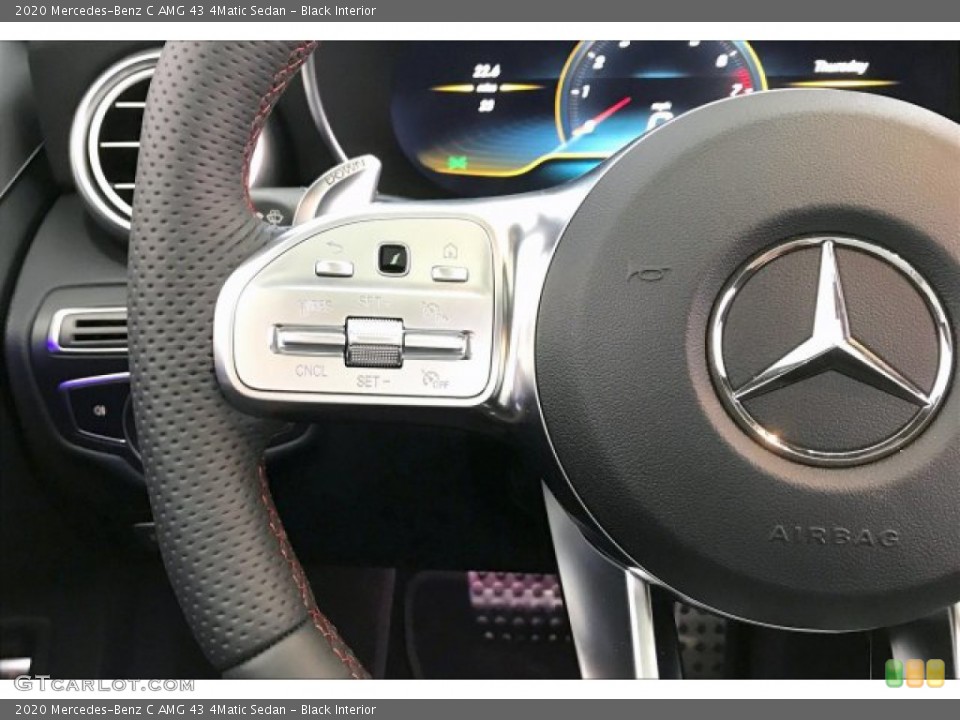 Black Interior Steering Wheel for the 2020 Mercedes-Benz C AMG 43 4Matic Sedan #136449330
