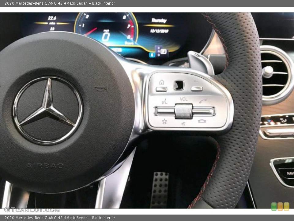 Black Interior Steering Wheel for the 2020 Mercedes-Benz C AMG 43 4Matic Sedan #136449350