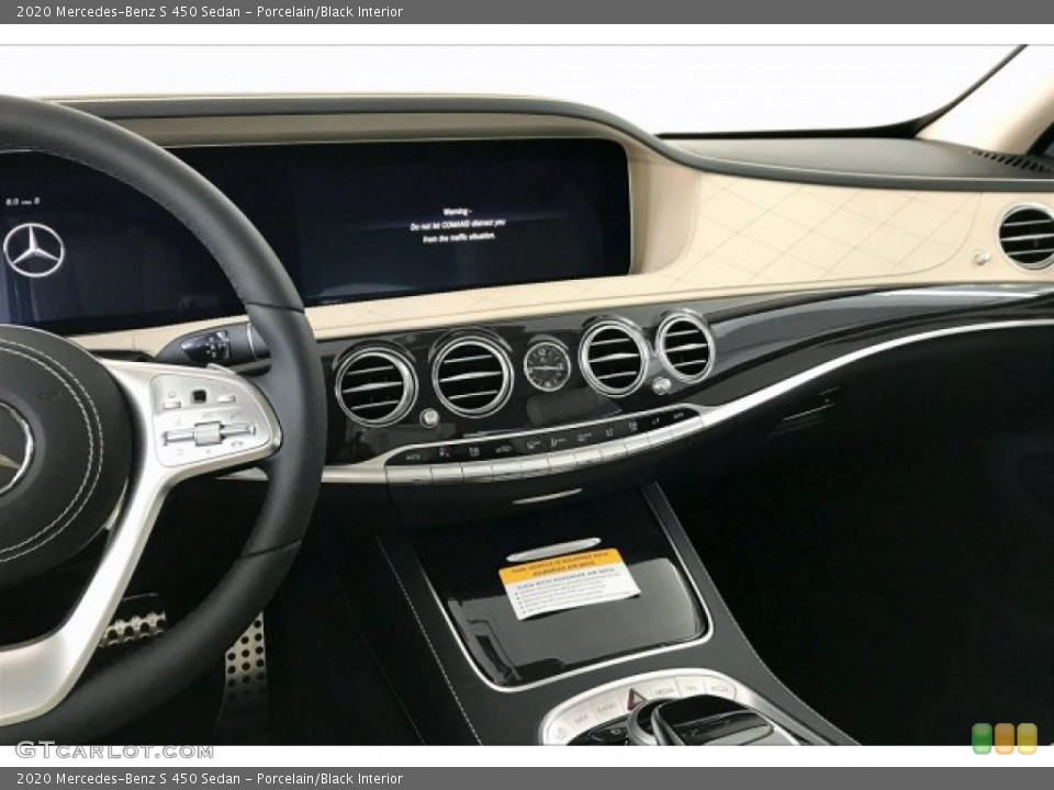 Porcelain/Black Interior Dashboard for the 2020 Mercedes-Benz S 450 Sedan #136455051