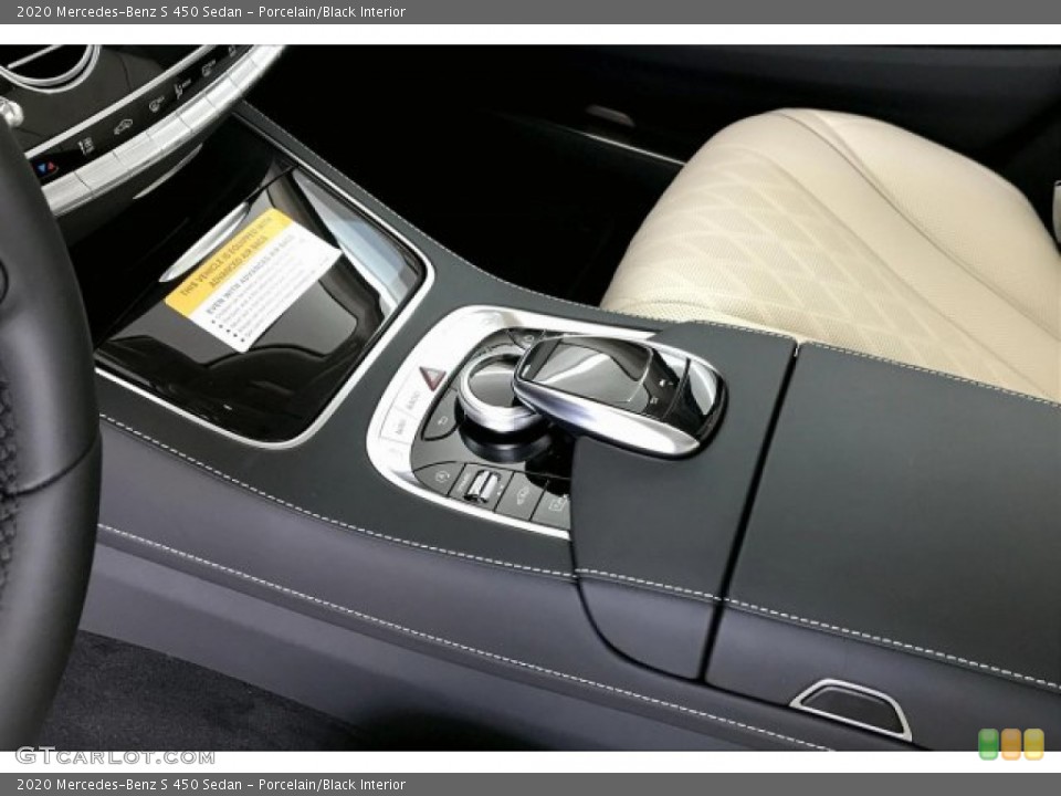 Porcelain/Black Interior Controls for the 2020 Mercedes-Benz S 450 Sedan #136455066