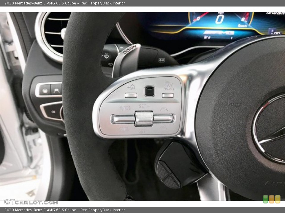 Red Pepper/Black Interior Steering Wheel for the 2020 Mercedes-Benz C AMG 63 S Coupe #136467607
