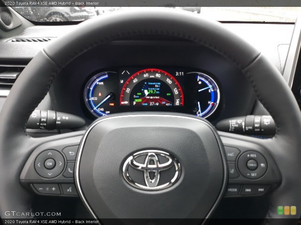 Black Interior Steering Wheel for the 2020 Toyota RAV4 XSE AWD Hybrid #136485586