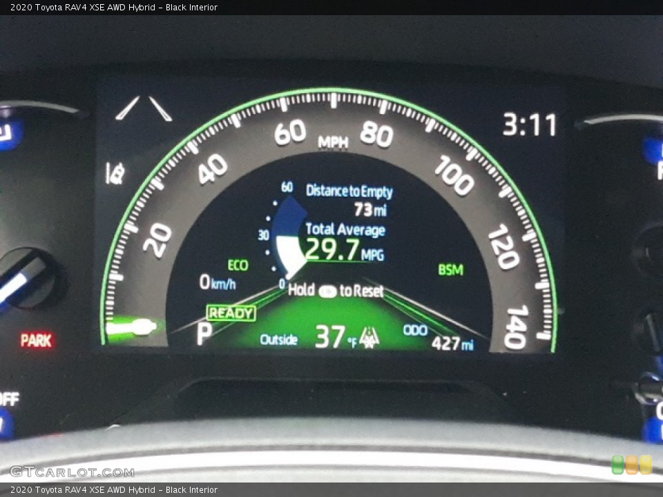 Black Interior Gauges for the 2020 Toyota RAV4 XSE AWD Hybrid #136485613
