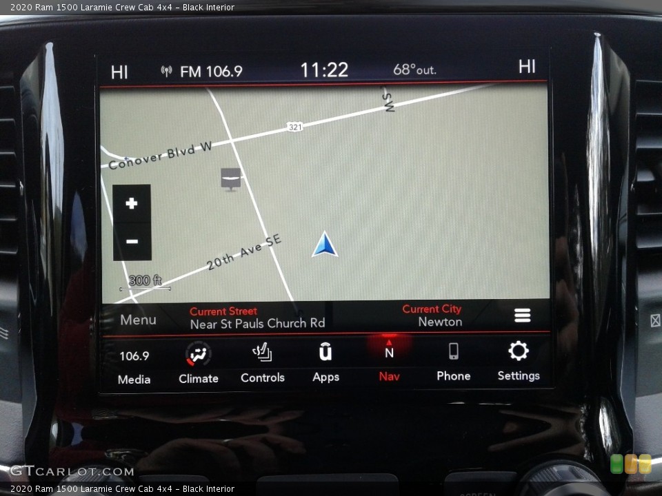 Black Interior Navigation for the 2020 Ram 1500 Laramie Crew Cab 4x4 #136491310