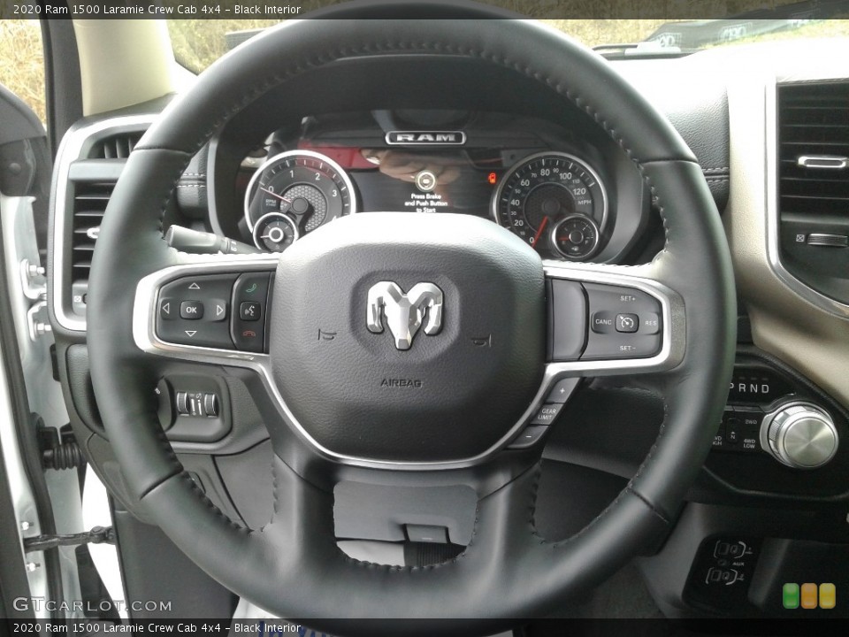 Black Interior Steering Wheel for the 2020 Ram 1500 Laramie Crew Cab 4x4 #136491481