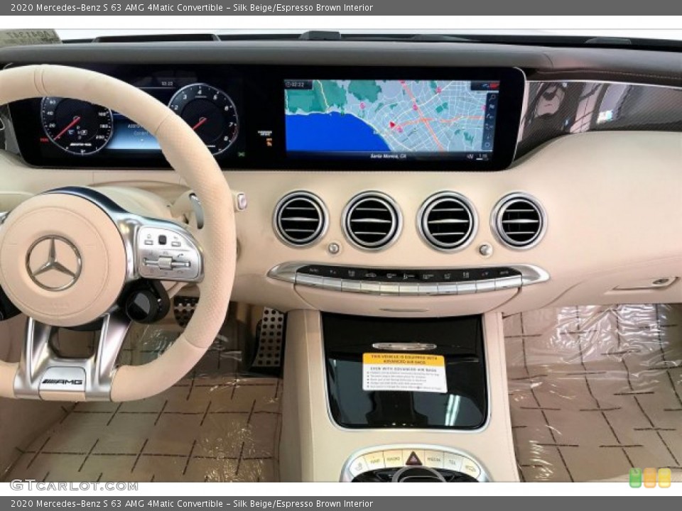 Silk Beige/Espresso Brown Interior Dashboard for the 2020 Mercedes-Benz S 63 AMG 4Matic Convertible #136500343