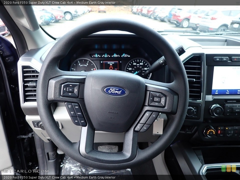 Medium Earth Gray Interior Steering Wheel for the 2020 Ford F350 Super Duty XLT Crew Cab 4x4 #136500355
