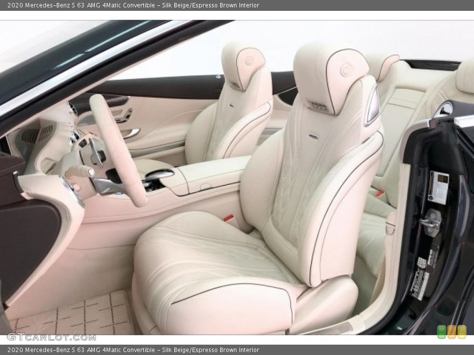 Silk Beige/Espresso Brown Interior Front Seat for the 2020 Mercedes-Benz S 63 AMG 4Matic Convertible #136500499