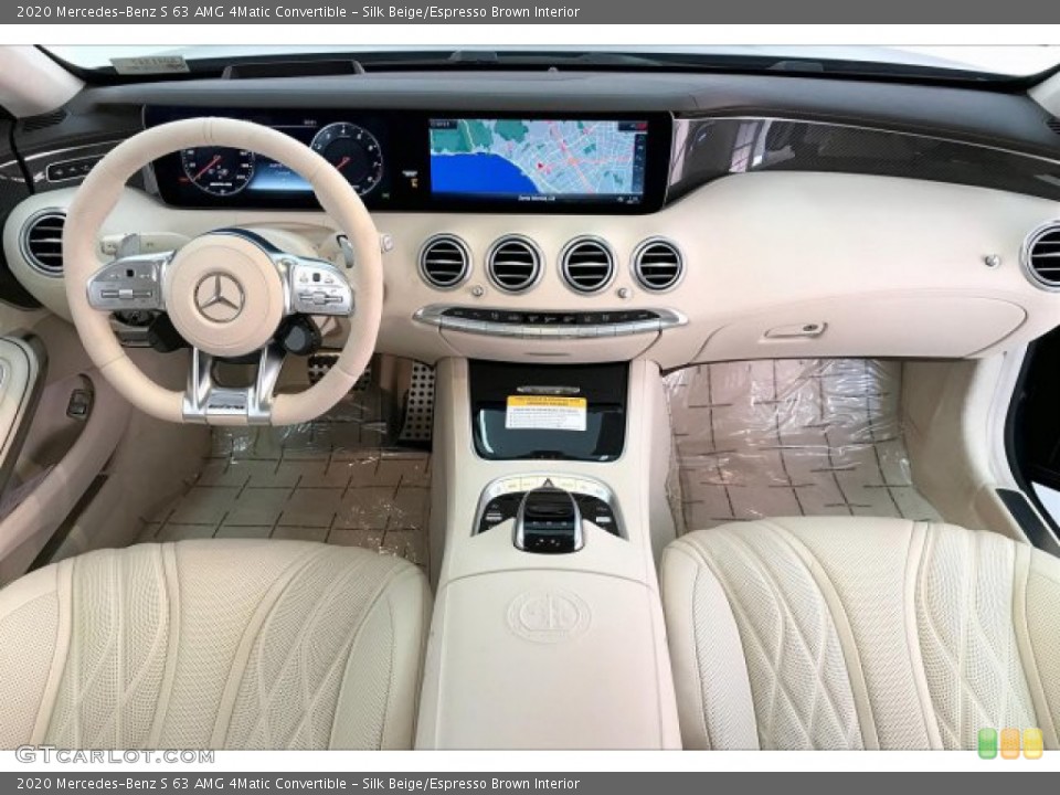 Silk Beige/Espresso Brown Interior Dashboard for the 2020 Mercedes-Benz S 63 AMG 4Matic Convertible #136500559