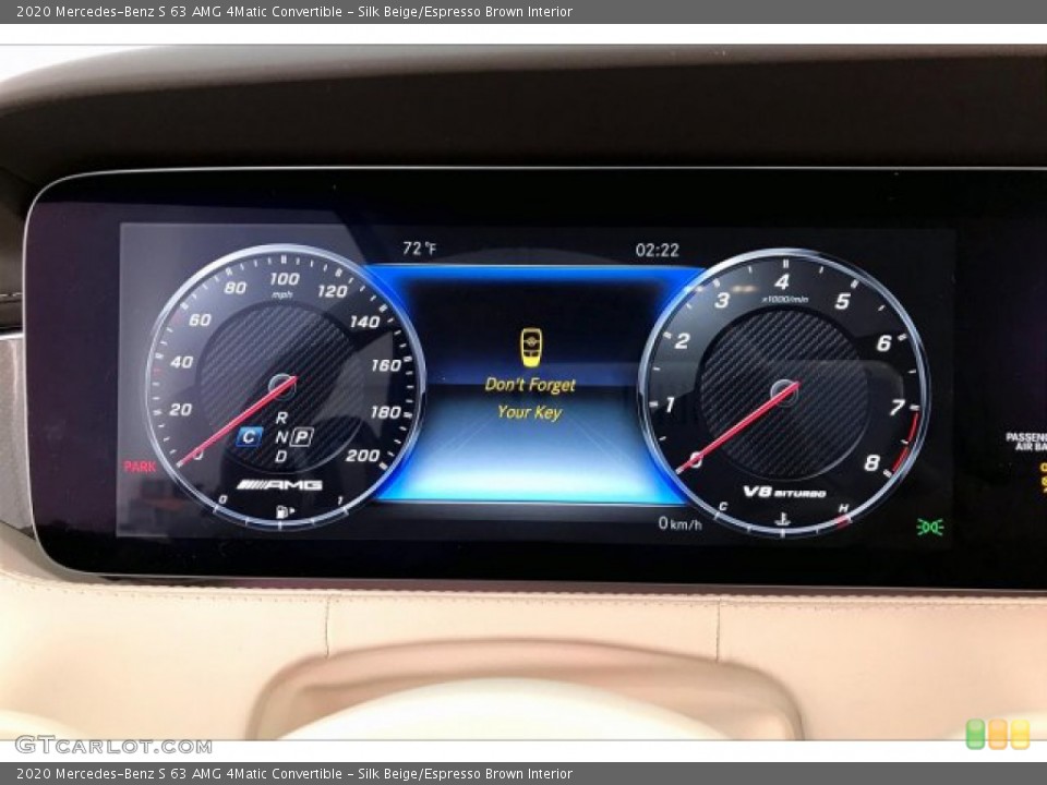 Silk Beige/Espresso Brown Interior Gauges for the 2020 Mercedes-Benz S 63 AMG 4Matic Convertible #136500604