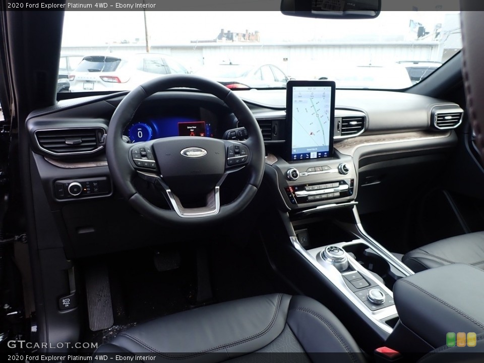 Ebony Interior Dashboard for the 2020 Ford Explorer Platinum 4WD #136502315