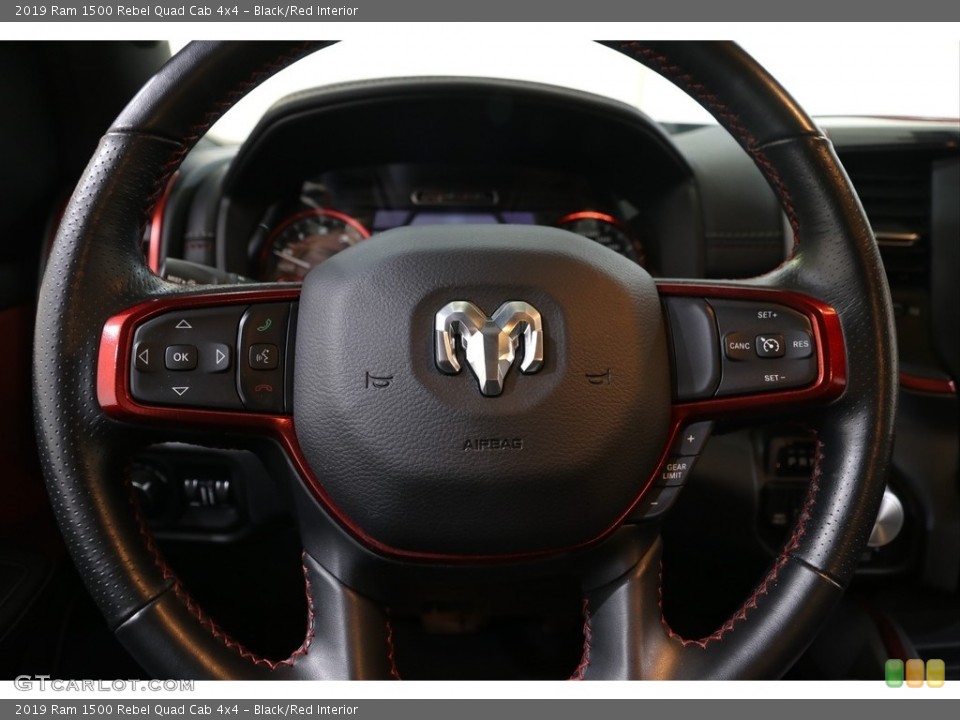 Black/Red Interior Steering Wheel for the 2019 Ram 1500 Rebel Quad Cab 4x4 #136508626