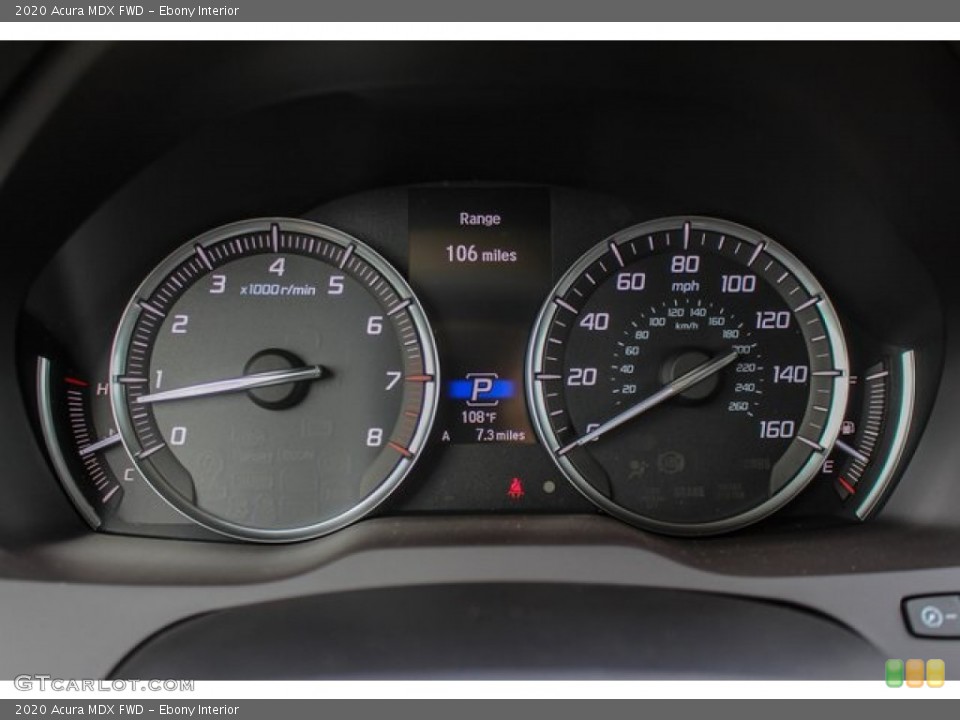 Ebony Interior Gauges for the 2020 Acura MDX FWD #136517767