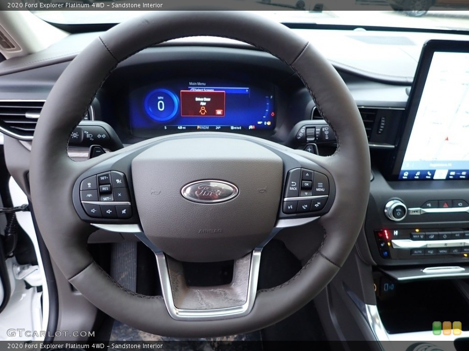 Sandstone Interior Steering Wheel for the 2020 Ford Explorer Platinum 4WD #136522261