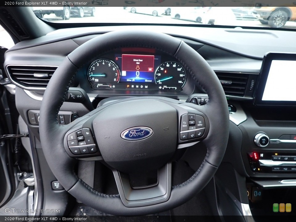 Ebony Interior Steering Wheel for the 2020 Ford Explorer XLT 4WD #136522819