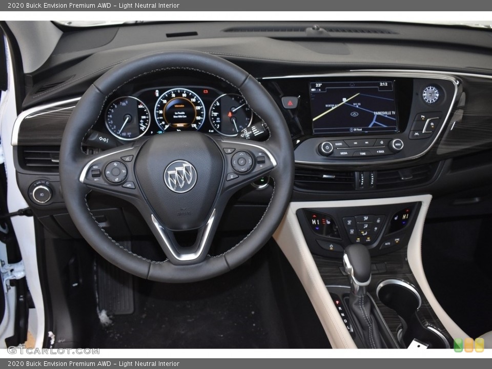 Light Neutral Interior Dashboard for the 2020 Buick Envision Premium AWD #136536063