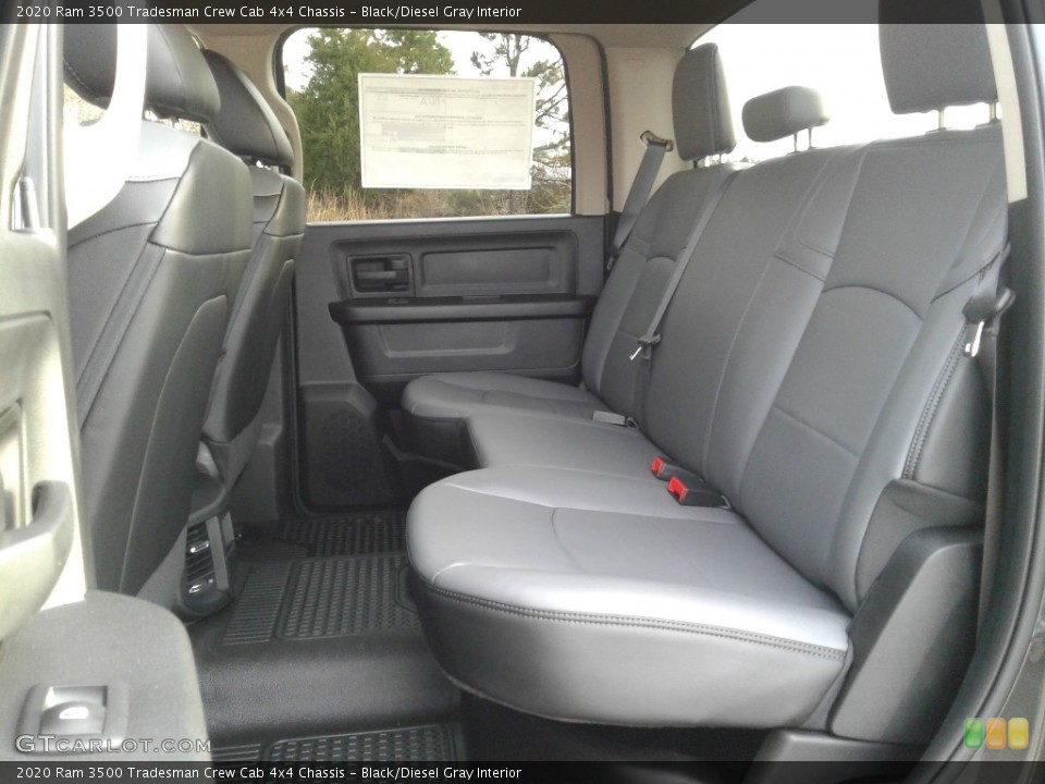 Black/Diesel Gray Interior Rear Seat for the 2020 Ram 3500 Tradesman Crew Cab 4x4 Chassis #136602342