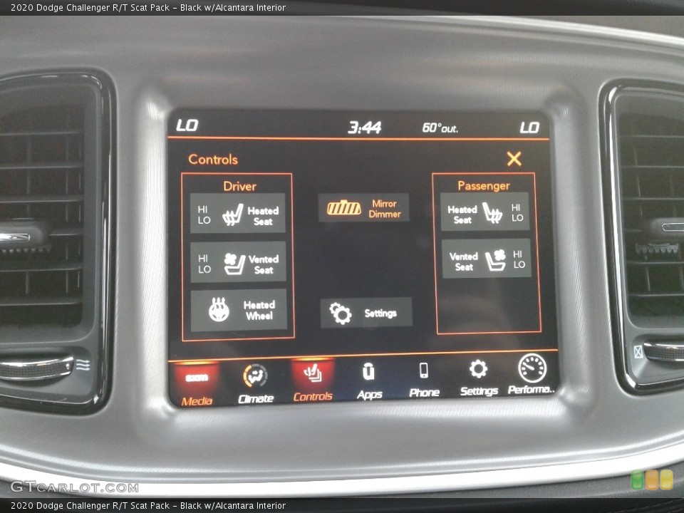 Black w/Alcantara Interior Controls for the 2020 Dodge Challenger R/T Scat Pack #136605180