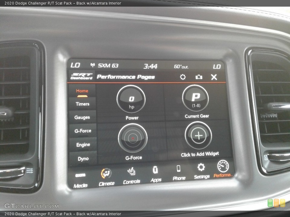 Black w/Alcantara Interior Controls for the 2020 Dodge Challenger R/T Scat Pack #136605195