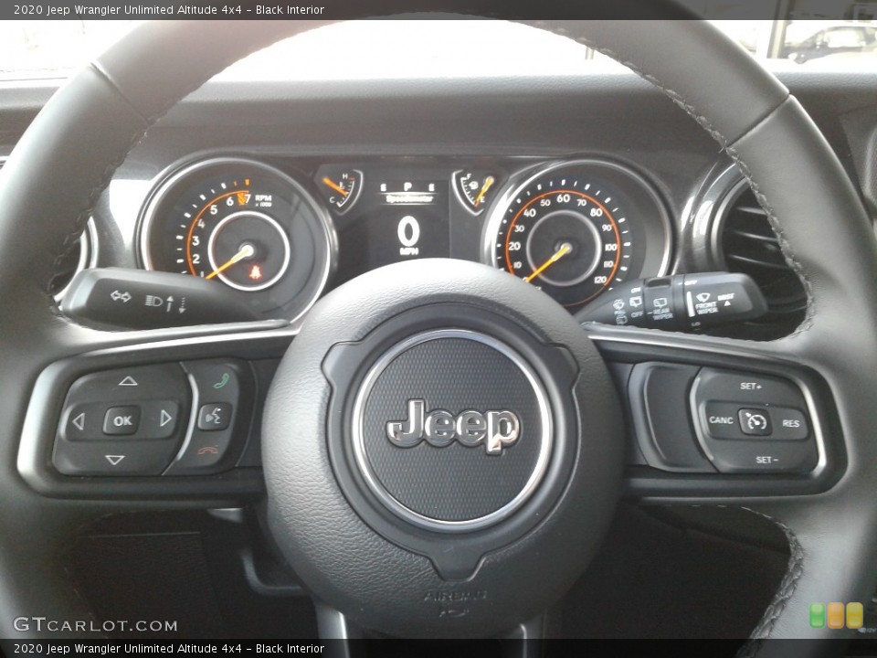 Black Interior Steering Wheel for the 2020 Jeep Wrangler Unlimited Altitude 4x4 #136607799