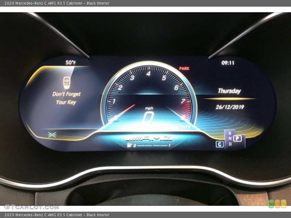 Black Interior Gauges for the 2020 Mercedes-Benz C AMG 63 S Cabriolet #136609743