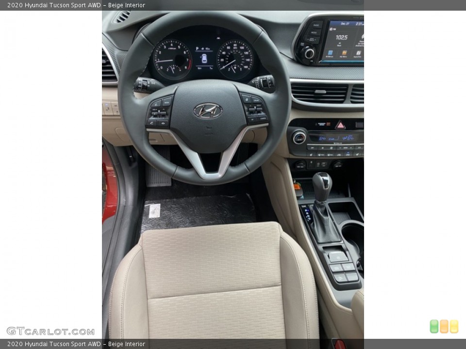 Beige Interior Steering Wheel for the 2020 Hyundai Tucson Sport AWD #136610316