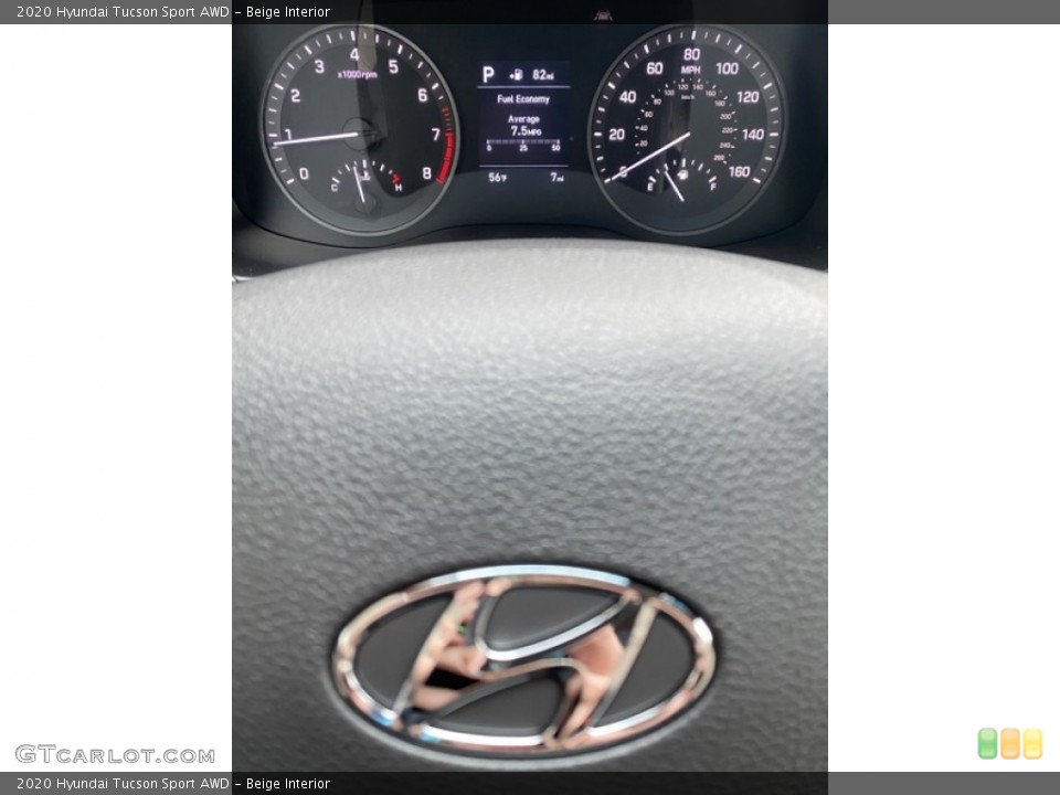 Beige Interior Gauges for the 2020 Hyundai Tucson Sport AWD #136610646