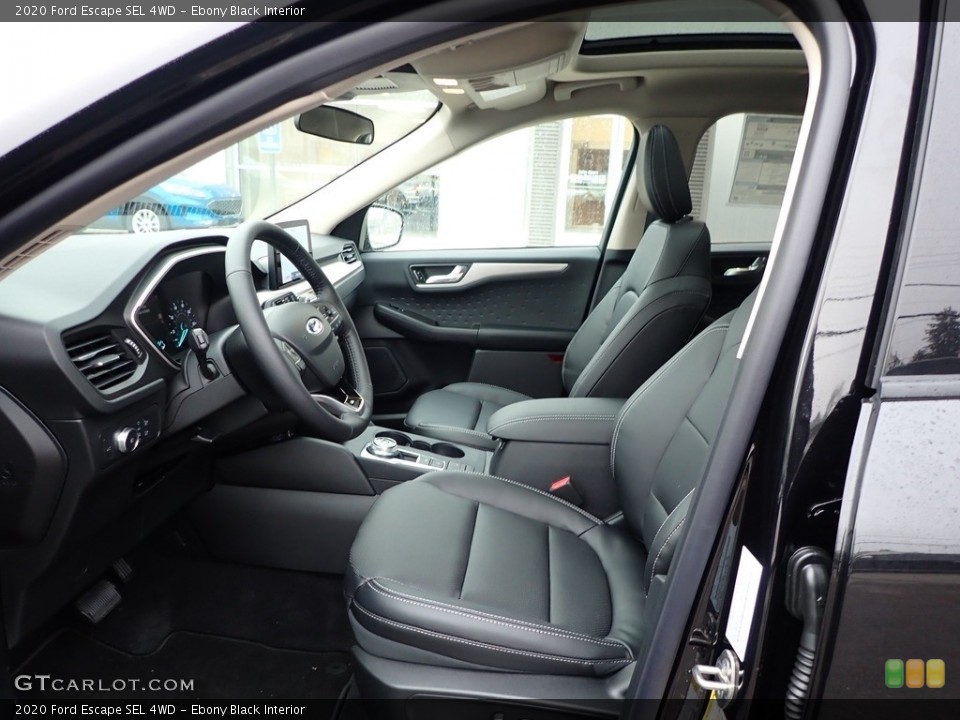 Ebony Black Interior Photo for the 2020 Ford Escape SEL 4WD #136618253