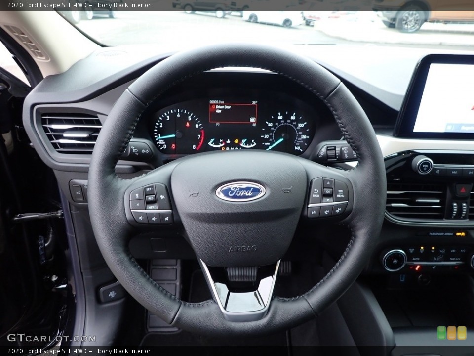 Ebony Black Interior Steering Wheel for the 2020 Ford Escape SEL 4WD #136618316