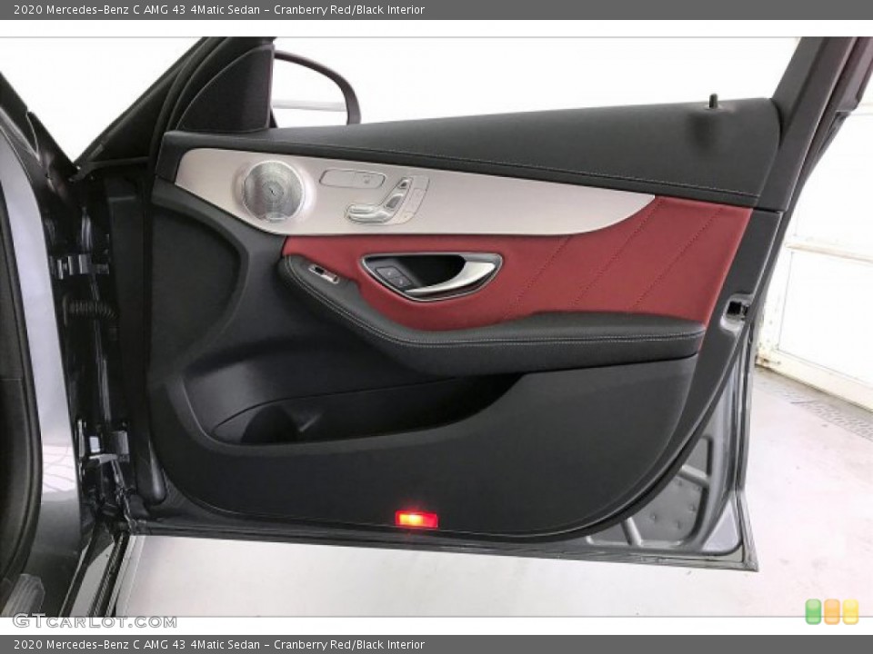 Cranberry Red/Black Interior Door Panel for the 2020 Mercedes-Benz C AMG 43 4Matic Sedan #136618700