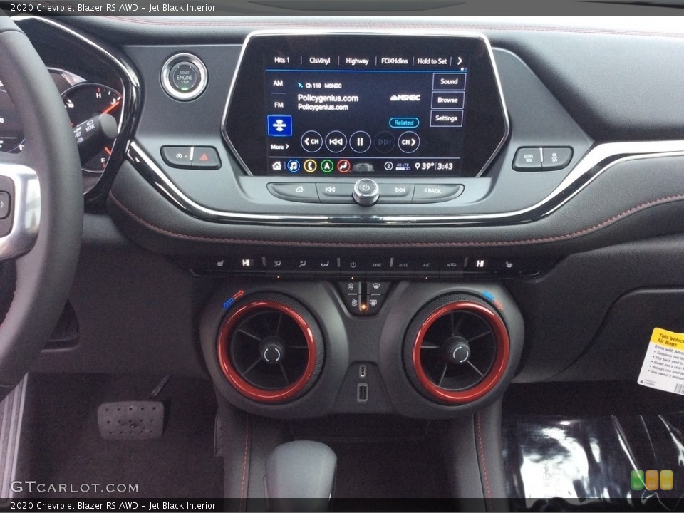 Jet Black Interior Controls for the 2020 Chevrolet Blazer RS AWD #136623219