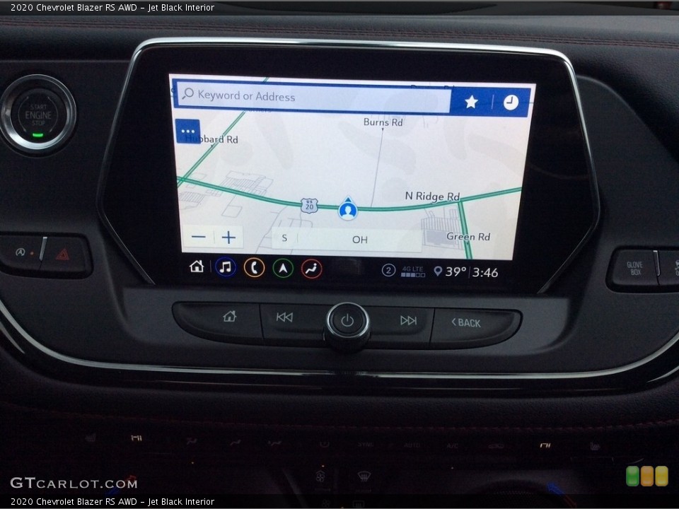 Jet Black Interior Navigation for the 2020 Chevrolet Blazer RS AWD #136623387