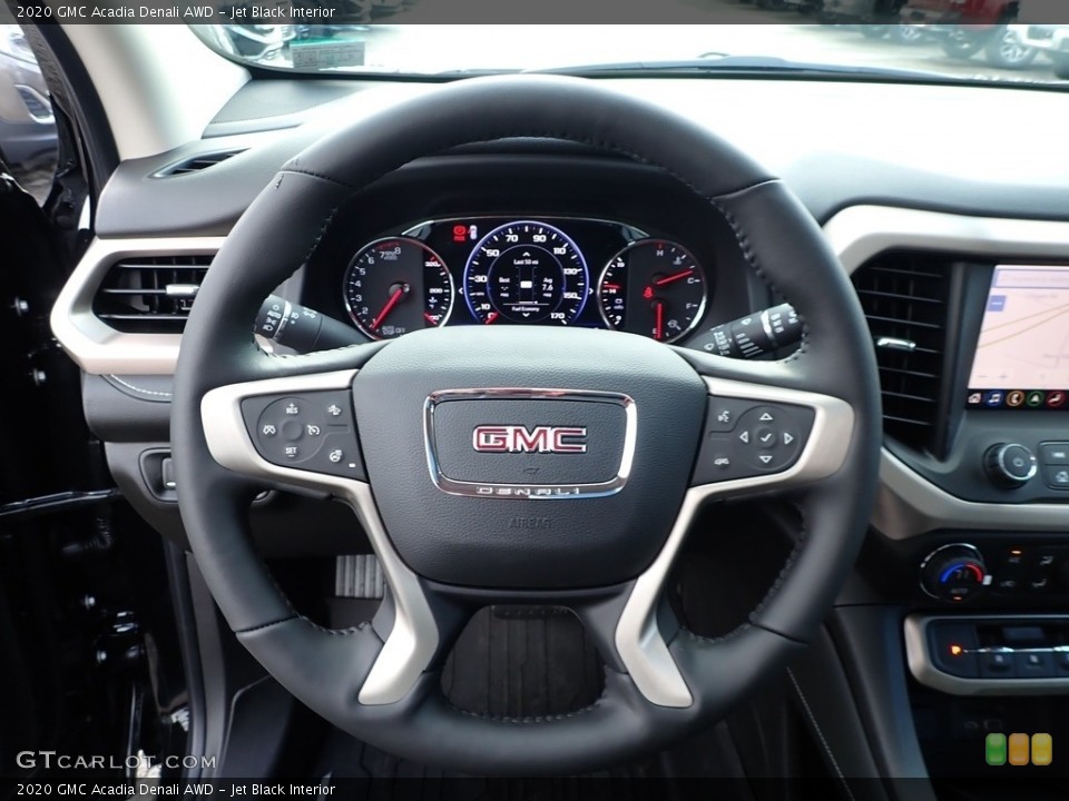 Jet Black Interior Steering Wheel for the 2020 GMC Acadia Denali AWD #136624687