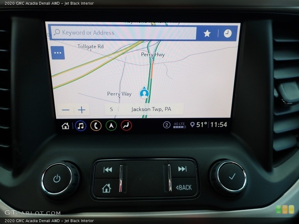 Jet Black Interior Navigation for the 2020 GMC Acadia Denali AWD #136624737