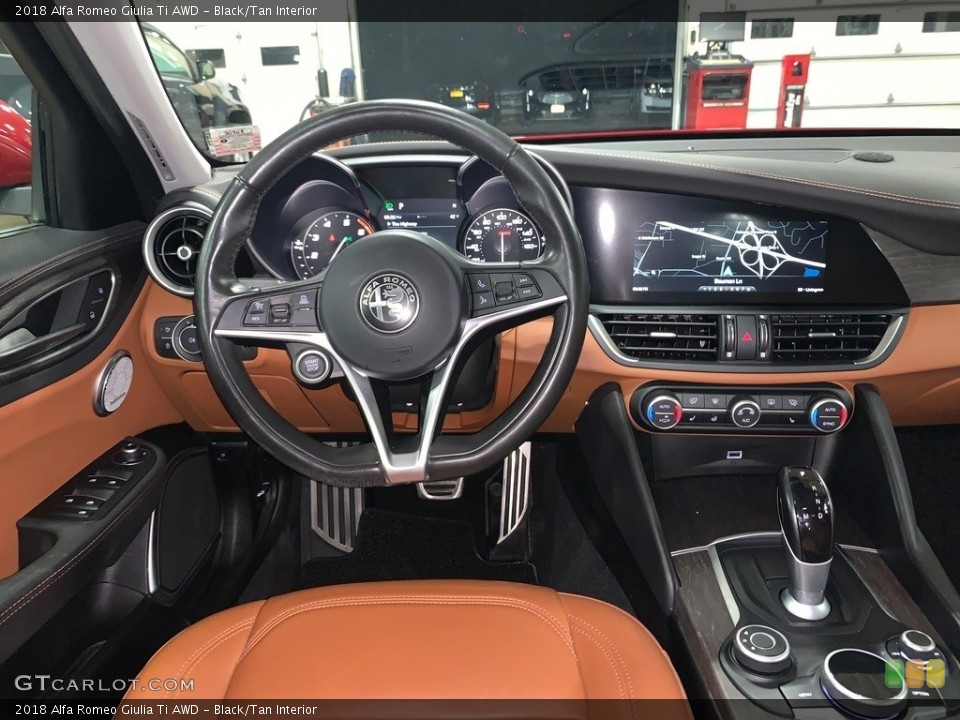 Black/Tan Interior Dashboard for the 2018 Alfa Romeo Giulia Ti AWD #136624836