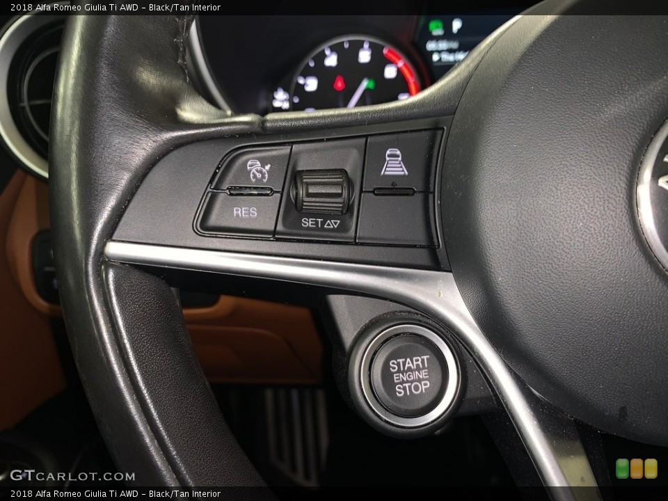 Black/Tan Interior Steering Wheel for the 2018 Alfa Romeo Giulia Ti AWD #136624905