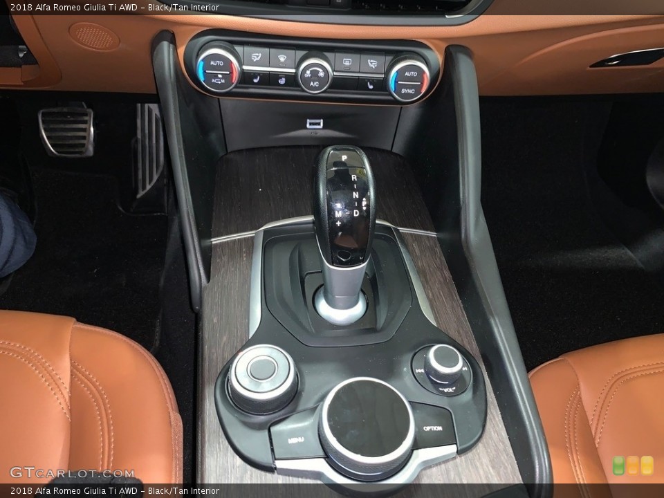 Black/Tan Interior Transmission for the 2018 Alfa Romeo Giulia Ti AWD #136624974