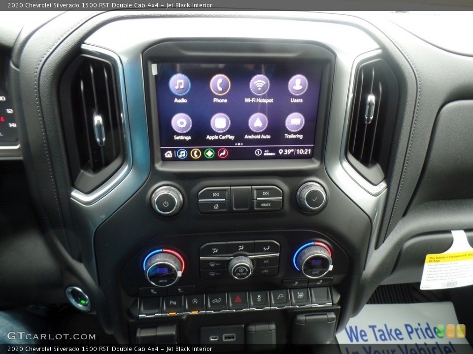Jet Black Interior Controls for the 2020 Chevrolet Silverado 1500 RST Double Cab 4x4 #136629513