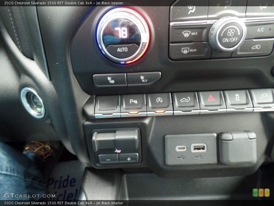 Jet Black Interior Controls for the 2020 Chevrolet Silverado 1500 RST Double Cab 4x4 #136629591